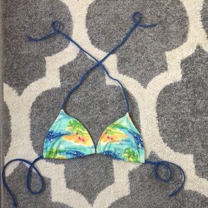 Island Print Bikini Top